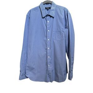 J. Crew Thompson Shirtings Blue White Checkered Dress Shirt Button Down Size L